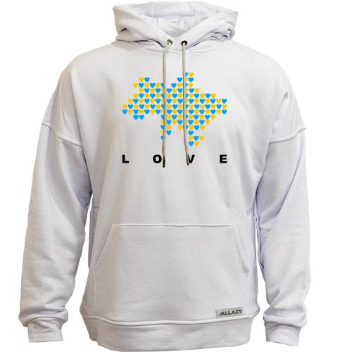 Худи без начеса Love Ukraine (Карта)
