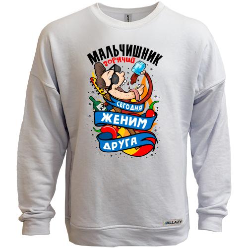 Світшот без начісу з написом 