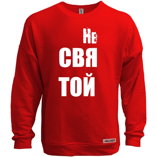 Світшот без начісу з написом 
