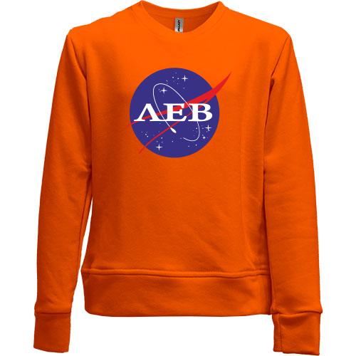 Детский свитшот без начеса Лев (NASA Style)