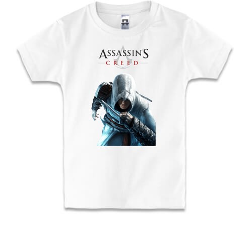 Детская футболка с Альтаиром из Assassin’s Creed и официальным логотипом игры
