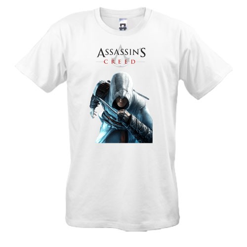 Мужская футболка с Альтаиром из Assassin’s Creed и официальным логотипом игры