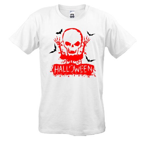 Футболка Halloween Череп з воронами
