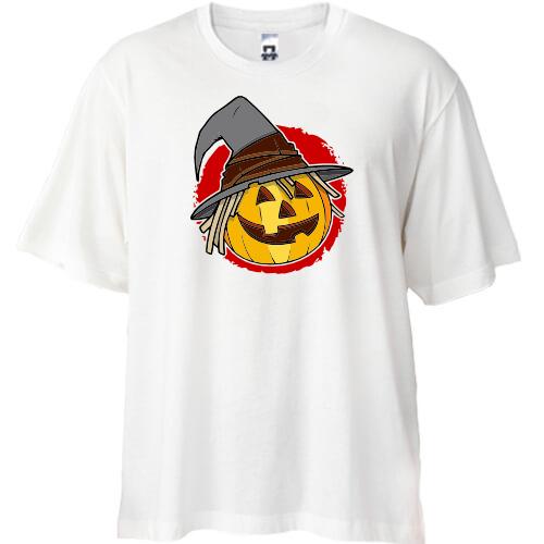 Футболка Oversize Halloween Гарбуз у капелюсі