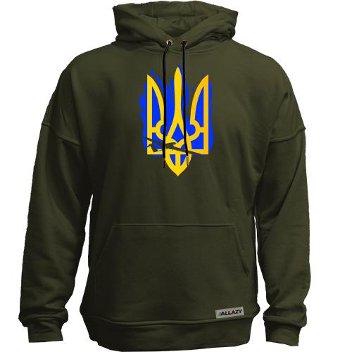 Худи без начісу з патріотичним медвежонком