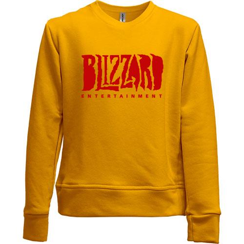 Детский свитшот без начеса с логотипом Blizzard