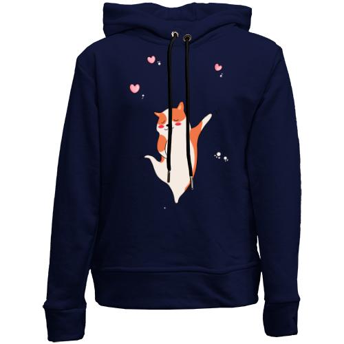 Дитячій худі без флісу Cat with hearts