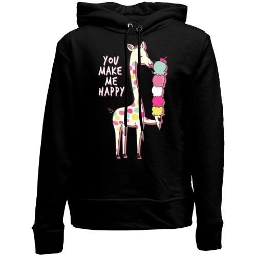 Детский худи без флиса You make me happy