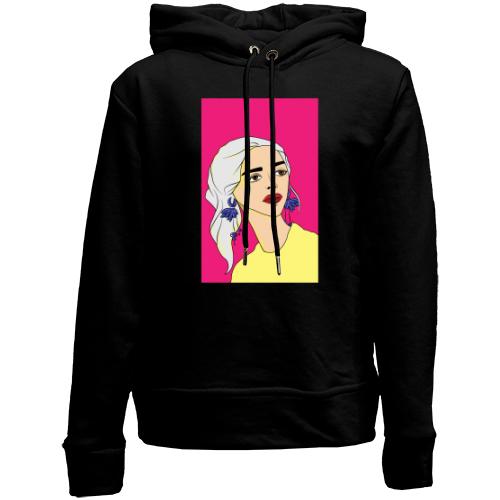 Дитячій худі без флісу Blonde on pink background