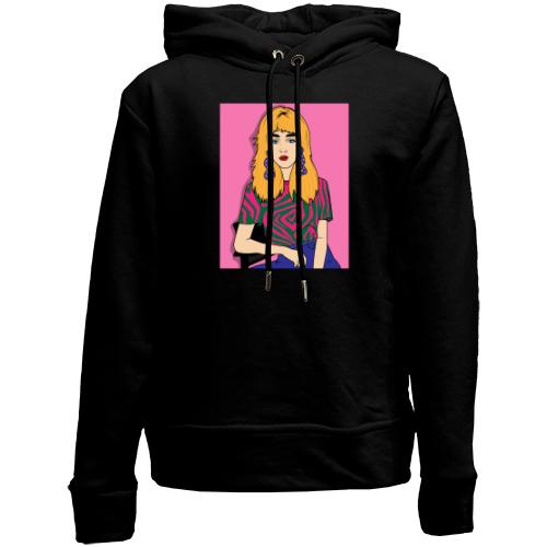 Детский худи без флиса Blonde in a strange t-shirt