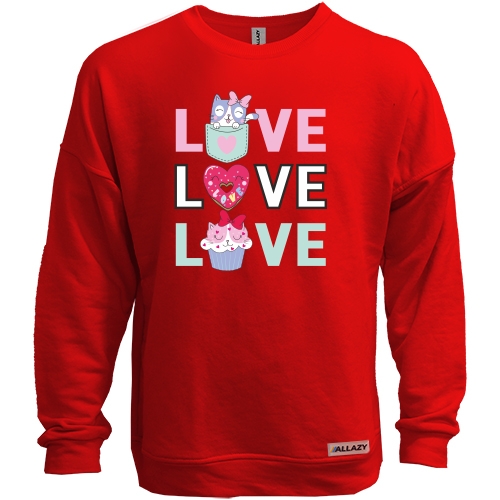 Світшот без начісу Love Love Love