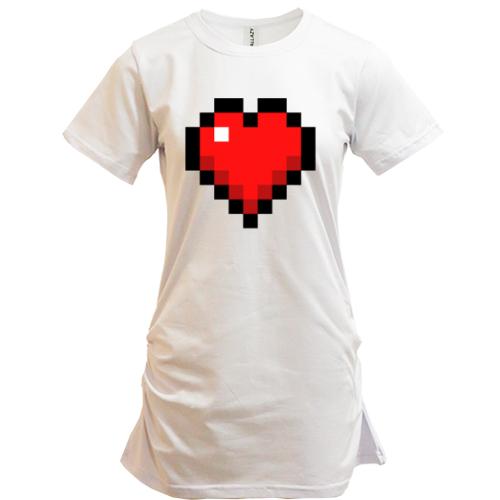 Подовжена футболка Minecraft heart