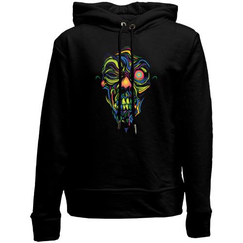 Детский худи без флиса Portrait with neon lines 1