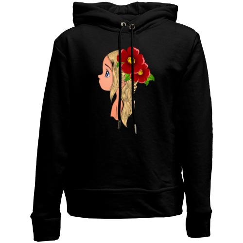 Детский худи без флиса Baby with flowers 2