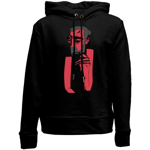 Детский худи без флиса Red man portrait art