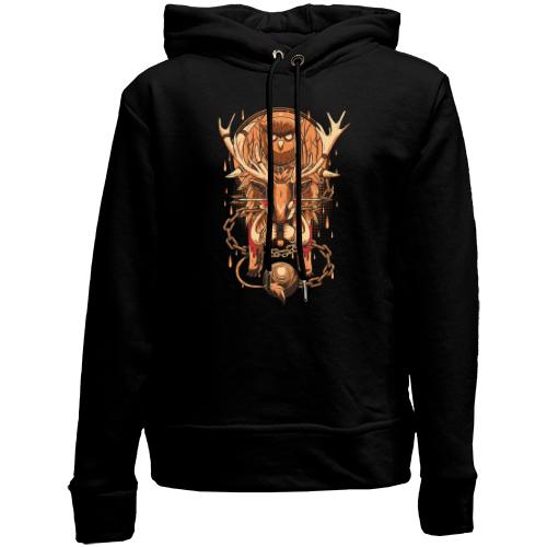Детский худи без флиса Owl and deer