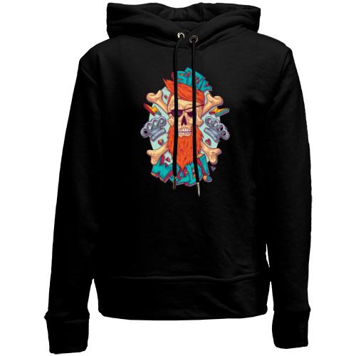 Детский худи без флиса Skull with a red beard