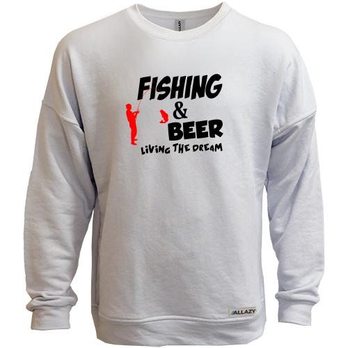 Свитшот без начеса Fishing and beer