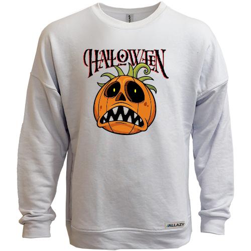 Свитшот без начеса Halloween с тыквой