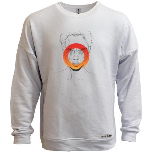 Свитшот без начеса Portrait with an orange circle