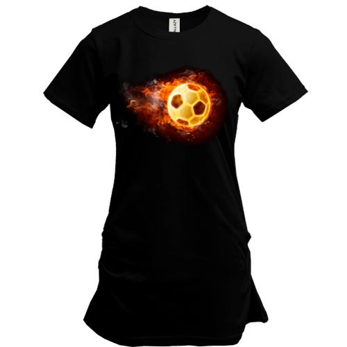 Подовжена футболка з вогненним м'ячем