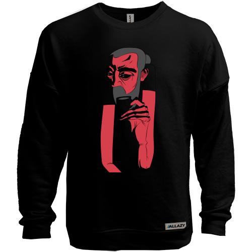 Свитшот без начеса Red man portrait art