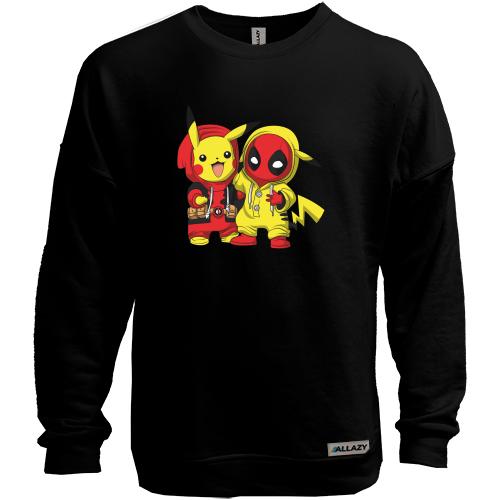 Свитшот без начеса Pikachu and Deadpool