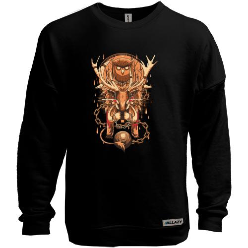 Світшот без начісу Owl and deer