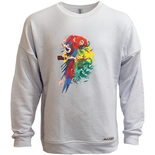 Світшот без начісу Parrot bright art