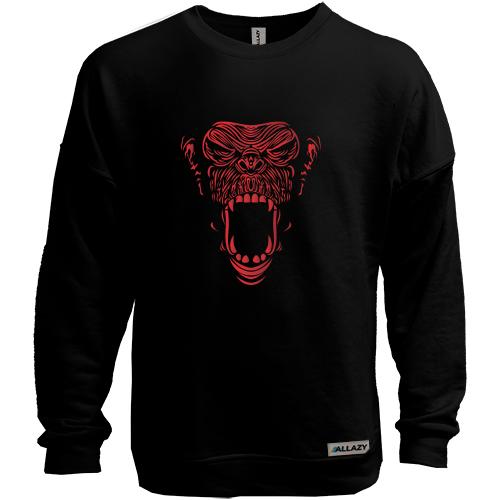 Свитшот без начеса Monkey red lines art