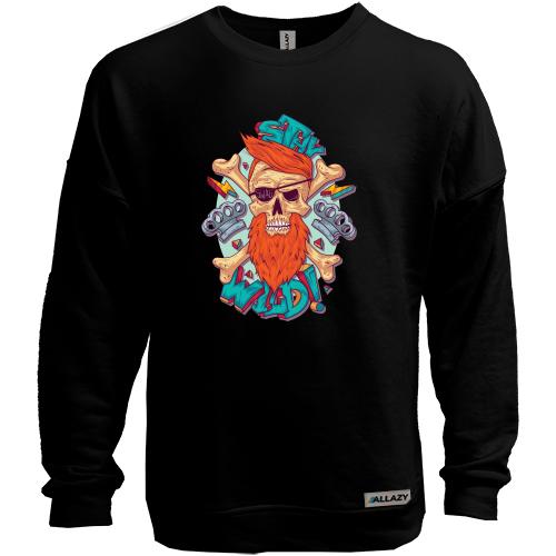 Свитшот без начеса Skull with a red beard