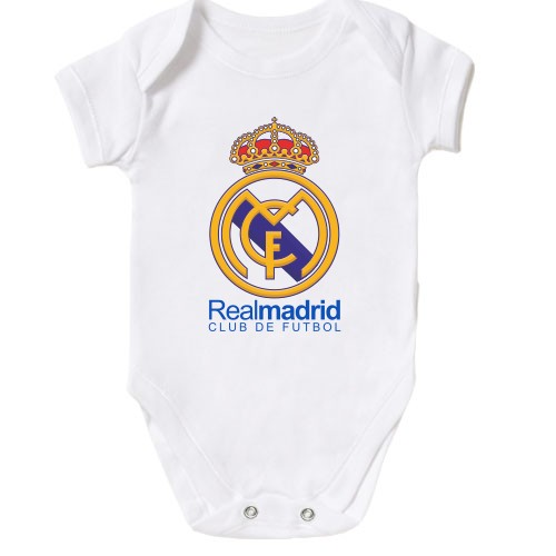 Детский боди с цветной эмблемой Real Madrid