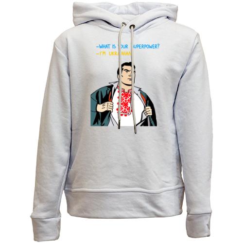 Дитячій худі без флісу My superpower is that I am Ukrainian