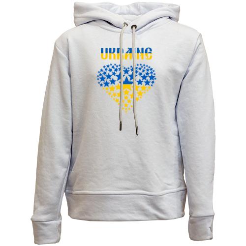 Дитячій худі без флісу Ukraine (серце із зірок)