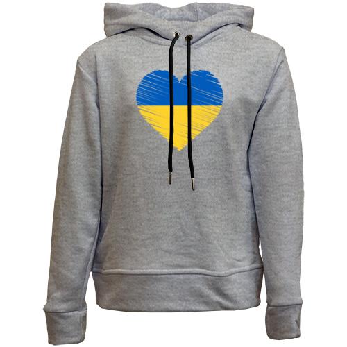 Дитячій худі без флісу з серцем у кольорах національного прапора