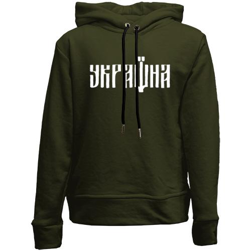 Детский худи без флиса со стилизованный шрифтовым Україна