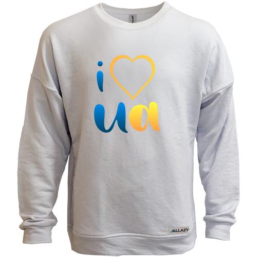 Світшот без начісу I love UA