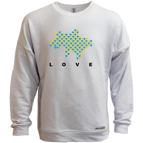 Світшот без начісу Love Ukraine (Мапа)