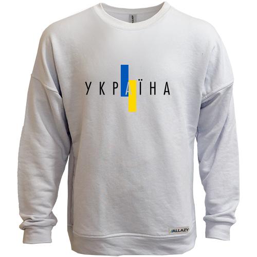 Світшот без начісу з написом Україна (2)