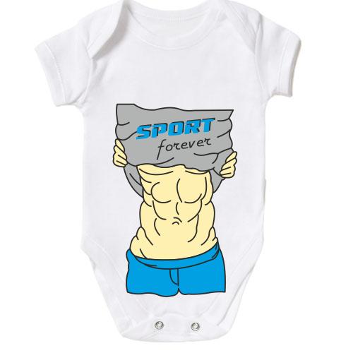 Дитячий боді Sport forever з чоловічим торсом