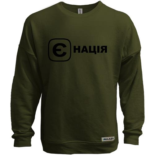 Світшот без начісу з принтом 