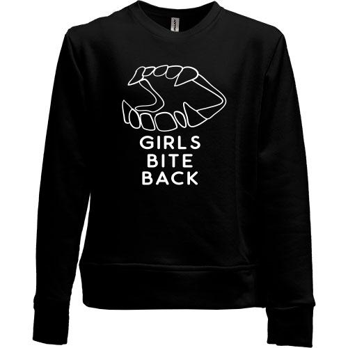 Дитячий світшот без начісу Girls bite back Дівчатка кусають у відповідь