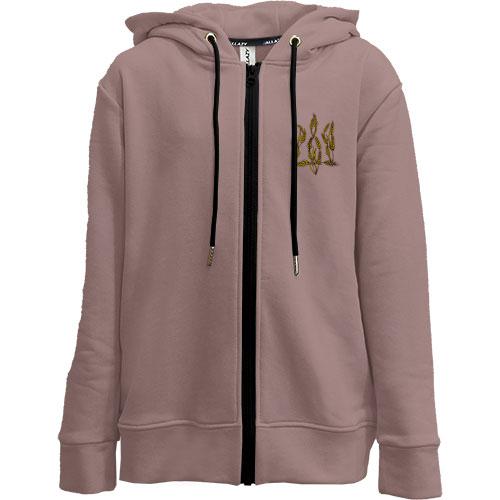 Детская худи  на молнии с гербом из колосков