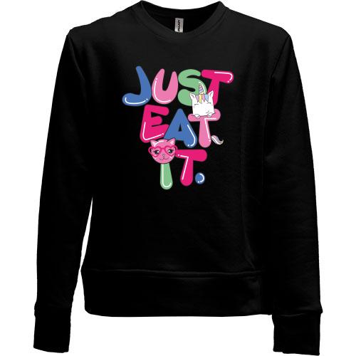 Детский свитшот без начеса Just eat it