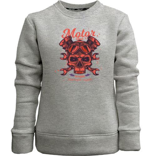 Дитячий світшот без начісу Motor Red Skull