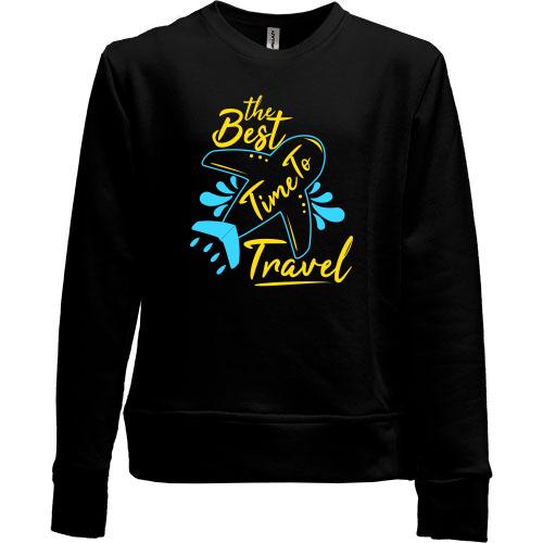 Детский свитшот без начеса Best time to travel