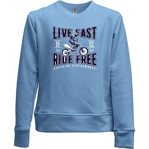 Дитячий світшот без начісу Live Fast Ride Free