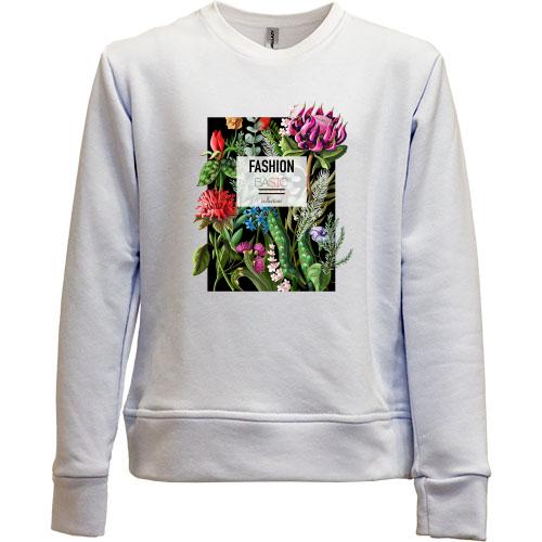 Дитячий світшот без начісу Flowers Fashion