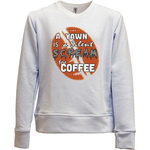 Дитячий світшот без начісу Scream coffee