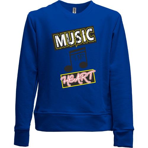 Дитячий світшот без начісу Music is my heart